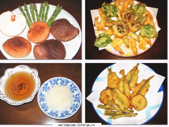 Bucataria Japoneza - tempura ( legume si fructe de mare ) legumele se - Japonia
