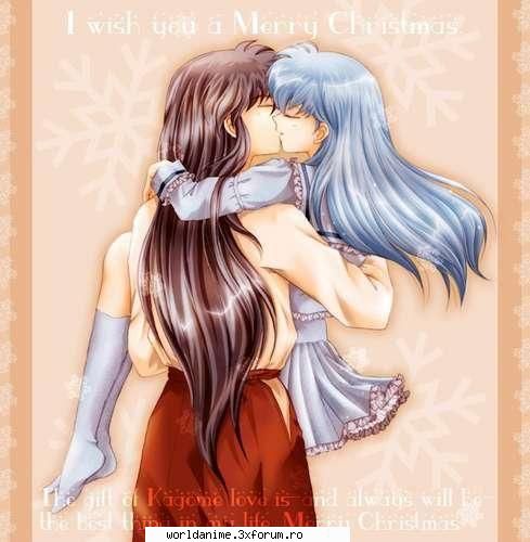 Inuyasha y Kagome - totushi dc in poza asta kagome are parul albastru? - Inuyasha